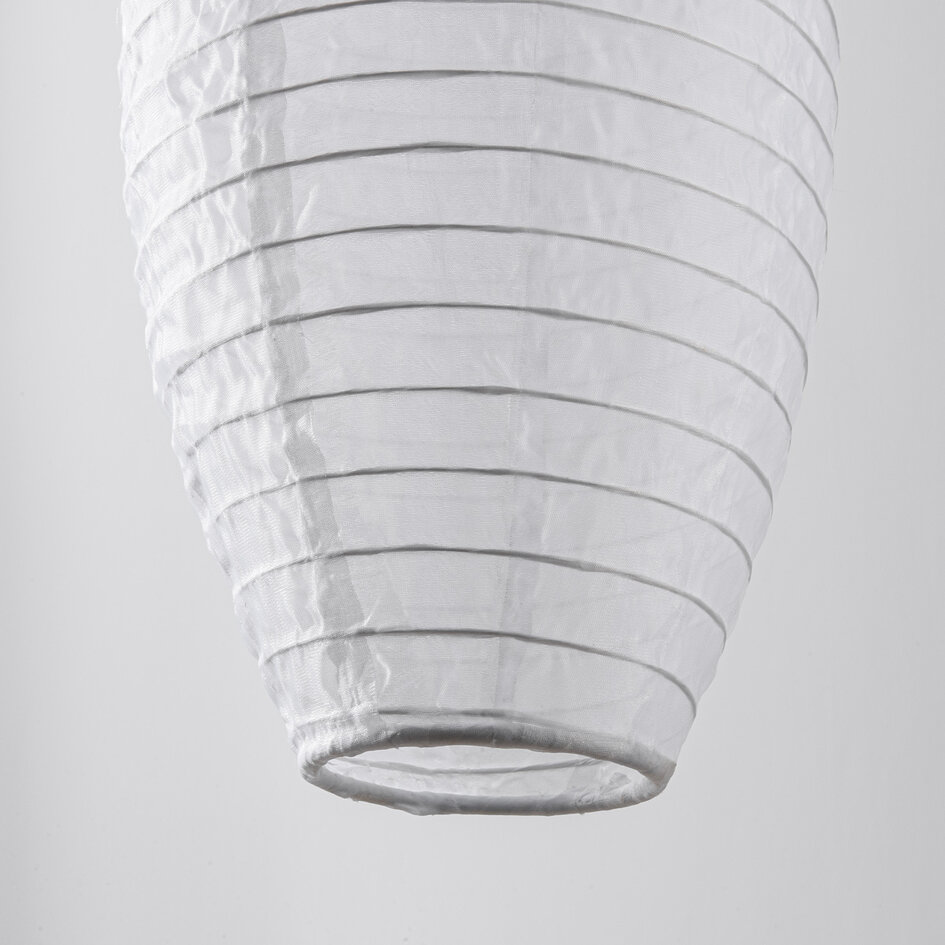 Solar lampion Pyra – hanglamp op zonne-energie van wit nylon