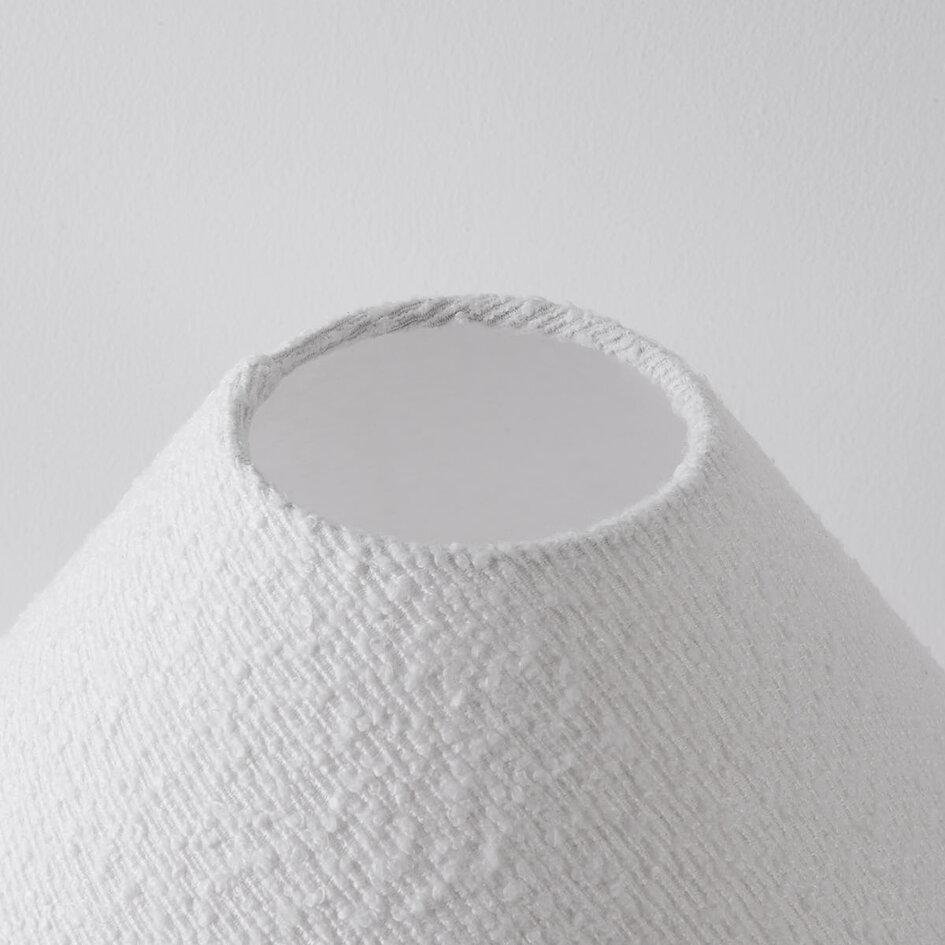 Linnen bouclé tafellamp Tisch - wit