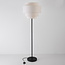 Moderne vloerlamp Zhuo zwart met linnen kap
