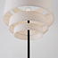 Moderne vloerlamp Zhuo zwart met linnen kap