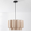 Japandi hanglamp Hona met 2-laags golvende linnen kap - beige