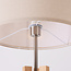 Scandinavische vloerlamp Tenir met houten driepoot en linnen kap