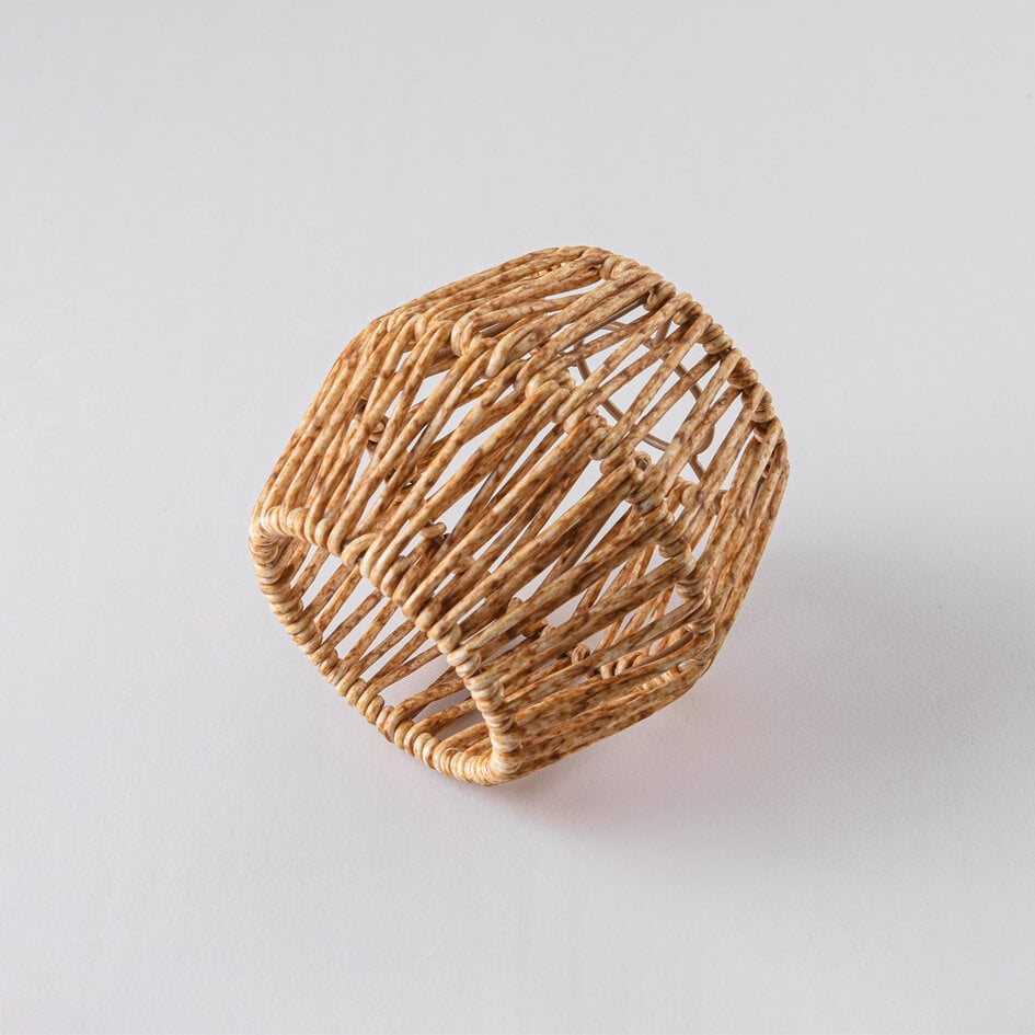 Prikkabel kap in rotanlook - gemêleerd geelbruin