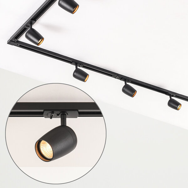 Modern 1-fase railsysteem van 3 meter met Kimi spots - plafondlamp