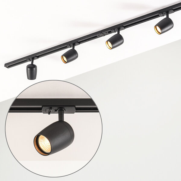 Modern 1-fase railsysteem van 1,5 meter met Kimi spots - plafondlamp