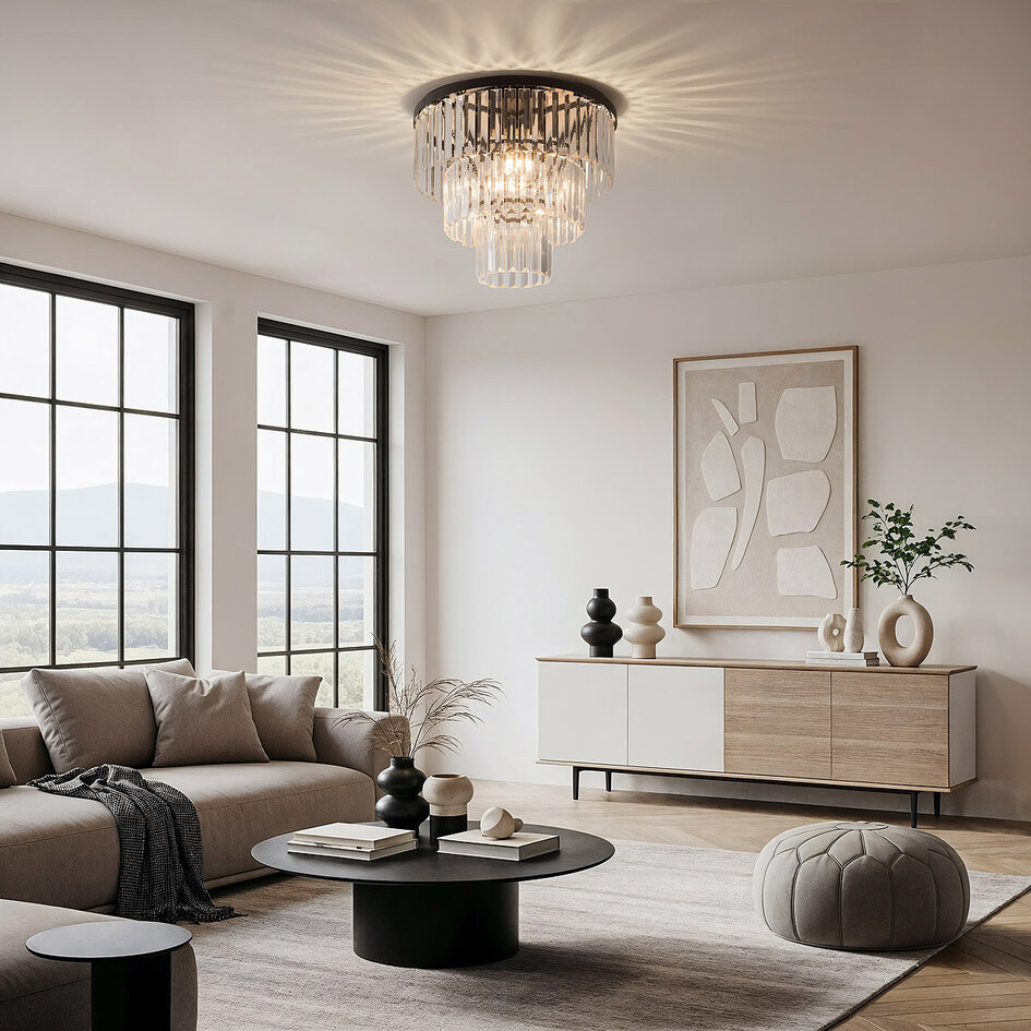 Luxe plafondlamp met helder glas - Royce