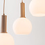 Hanglamp Imme 5-lichts in beige met melkwitte kappen