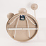 Moderne beige plafondlamp Carato 5-lichts met melkwitte glazen bollen