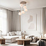 Moderne beige plafondlamp Carato 5-lichts met melkwitte glazen bollen