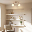 Draaibare plafondlamp Phiene met twee melkwitte glazen kappen - beige