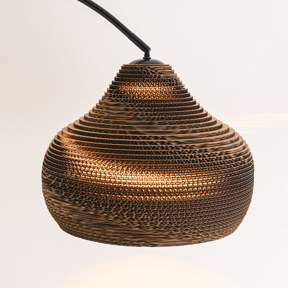Kartonnen vloerlamp Ilja met zwenkbare kap