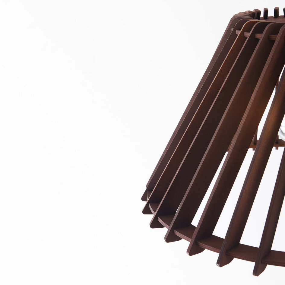 Staande booglamp Ibis zwart met houten kap, 1-lichts