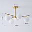 Plafondlamp Venezia goud met melkglas, 6-lichts
