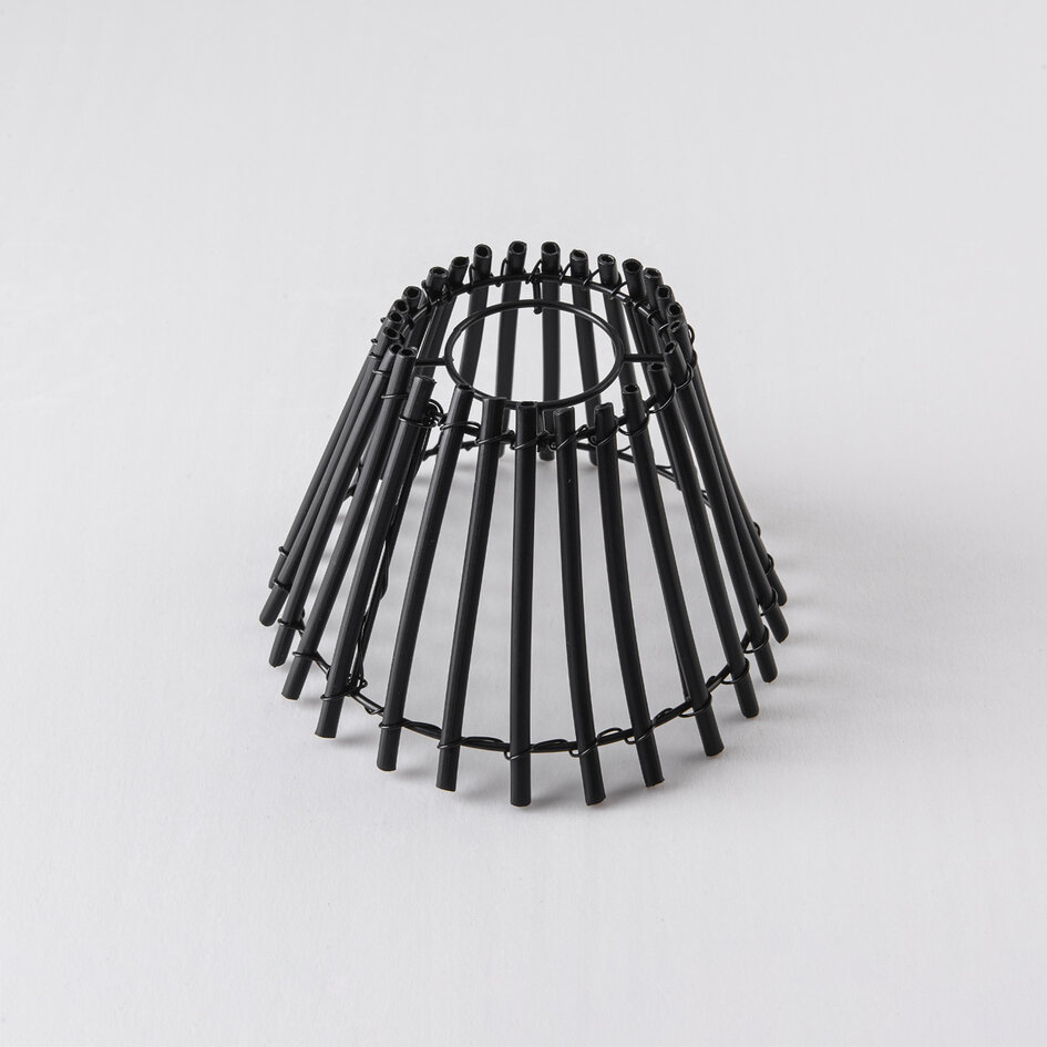 Prikkabel kap in rotanlook - zwart