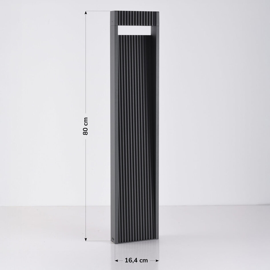 Staande buitenlamp Andrew met geribbeld design 80 cm - antraciet