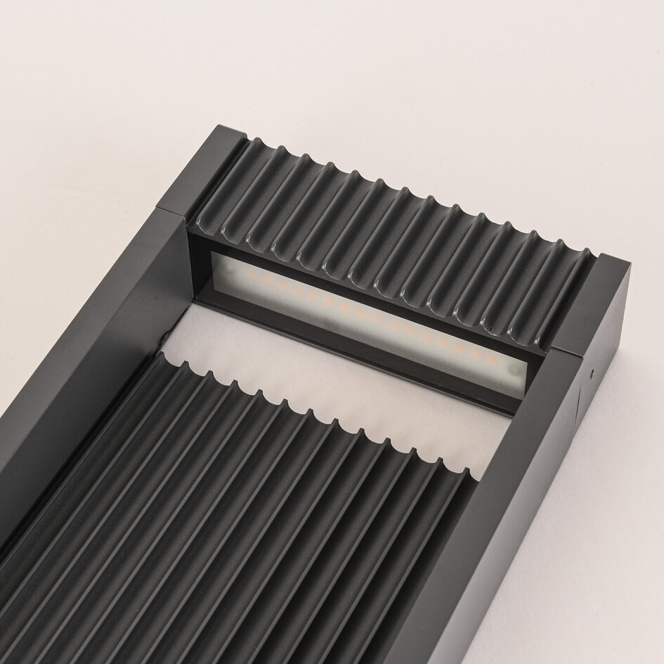 Staande buitenlamp Andrew met geribbeld design 60 cm - antraciet