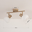 Draaibare plafondlamp Phiene met twee melkwitte glazen kappen - beige
