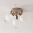 3-lichts draaibare plafondlamp Peri met melkwit glas - beige