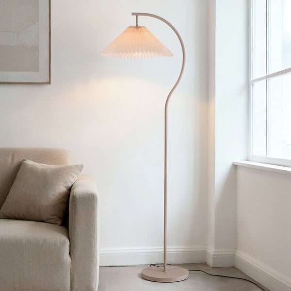 Booglamp Tatsu met geplooide stoffen kap - beige