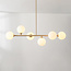 Design hanglamp Aster - beige met melkwit glas, 6-lichts
