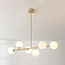 Design hanglamp Aster - beige met melkwit glas, 6-lichts