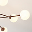 Design plafondlamp Idaho - bruin met melkwit glas, 8-lichts