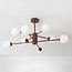Design plafondlamp Idaho - bruin met melkwit glas, 8-lichts