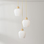 3-lichts hanglamp Stockton - beige met melkwit glas