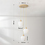 3-lichts hanglamp Stockton - beige met melkwit glas