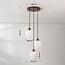 3-lichts hanglamp Stockton - bruin met melkwit glas