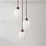 3-lichts hanglamp Stockton - bruin met melkwit glas