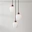Moderne hanglamp Stockton - bruin met melkwit glas, 3-lichts