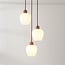 3-lichts hanglamp Stockton - bruin met melkwit glas