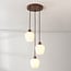 3-lichts hanglamp Stockton - bruin met melkwit glas