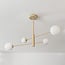 4-lichts plafondlamp Stiri - beige met melkwit glas