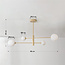 4-lichts plafondlamp Stiri - beige met melkwit glas