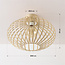 Plafondlamp Grata in beige met open metalen frame