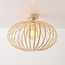 Plafondlamp Grata in beige met open metalen frame