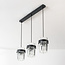 Moderne 3-lichts hanglamp Elvira met luxe helder glas