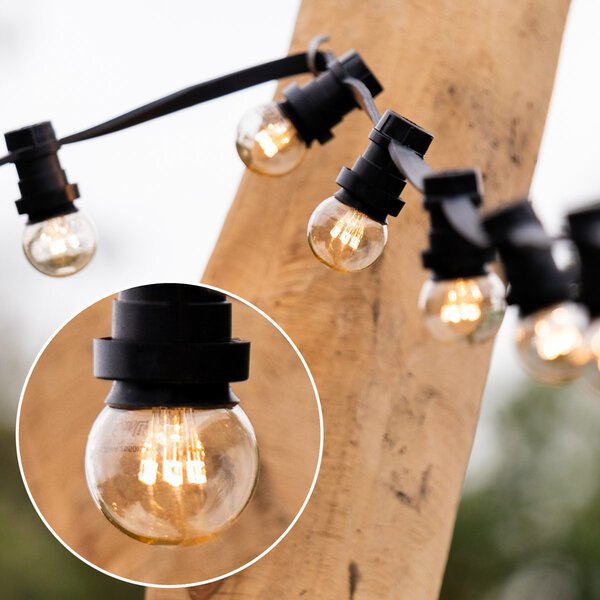 Prikkabel set met 0,7 watt lampen met LEDs  op lange stokjes
