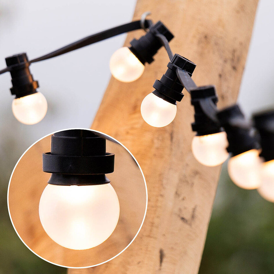 Prikkabel set met LED lampen met matte kap