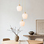 3-lichts hanglamp Stockton - beige met melkwit glas