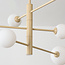6-lichts plafondlamp Sest - beige met melkwit glas
