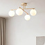 4-lichts draaibare plafondlamp Nymo - beige met melkwit glas