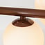 Design hanglamp Deka bruin met melkwit glas, 10-lichts