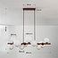 10-lichts hanglamp Deka - bruin met melkwit glas