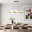 10-lichts hanglamp Deka - bruin met melkwit glas