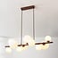 Design hanglamp Deka bruin met melkwit glas, 10-lichts