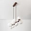 10-lichts hanglamp Deka - bruin met melkwit glas