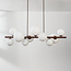 10-lichts hanglamp Deka - bruin met melkwit glas